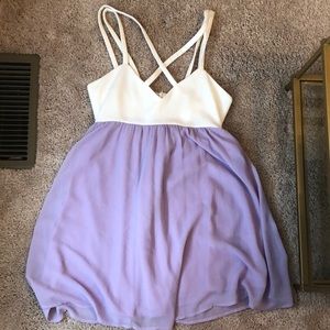 Spring dress with criss cross back